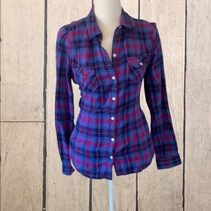 Old Navy Plaid Long Sleeve Button Up Shirt